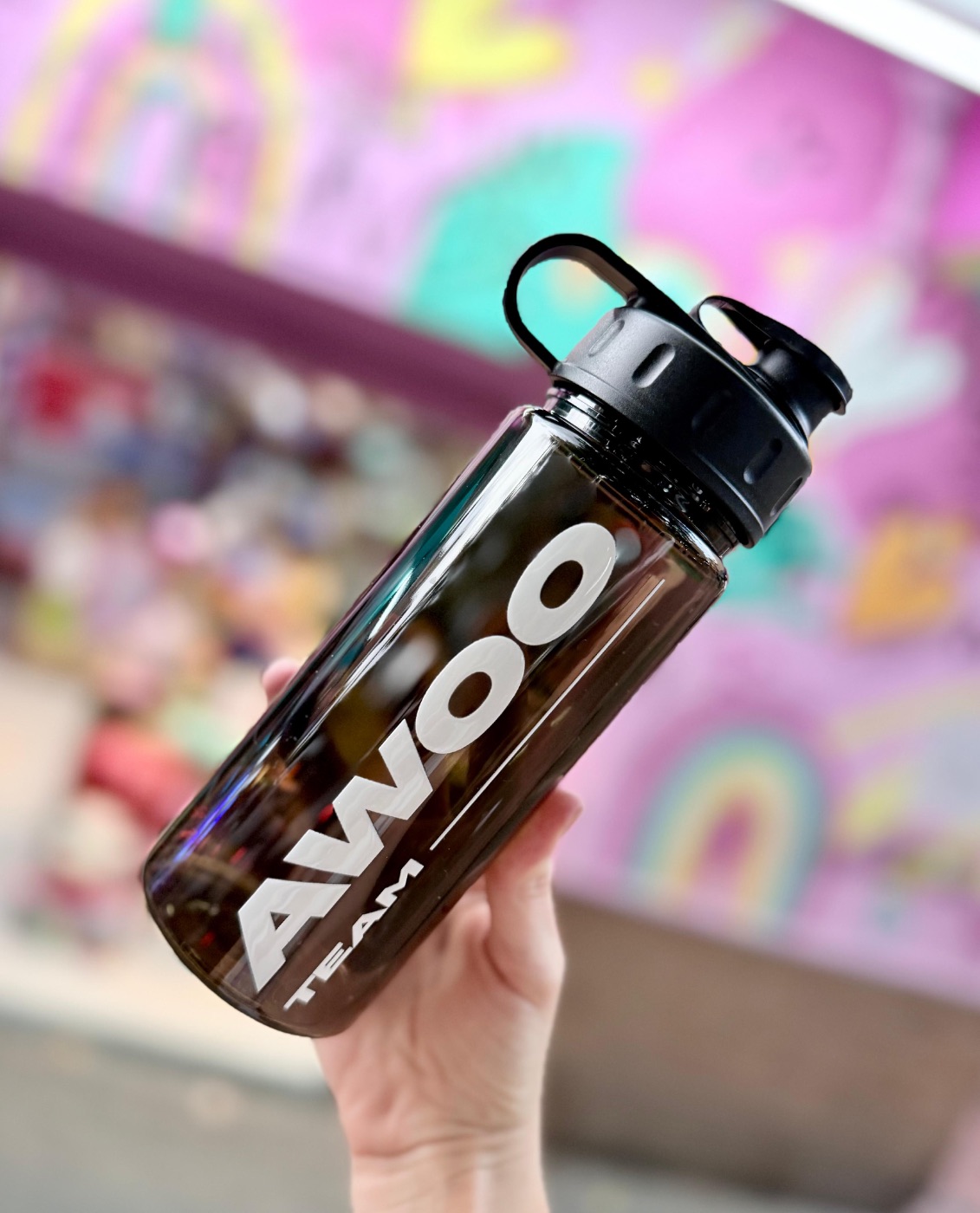 Botella plástica AWOO TEAM con tapa deportiva